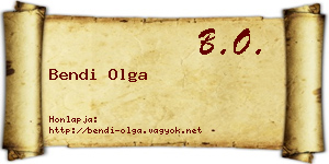 Bendi Olga névjegykártya